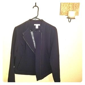 Never been worn! Beautiful navy moto style coat M